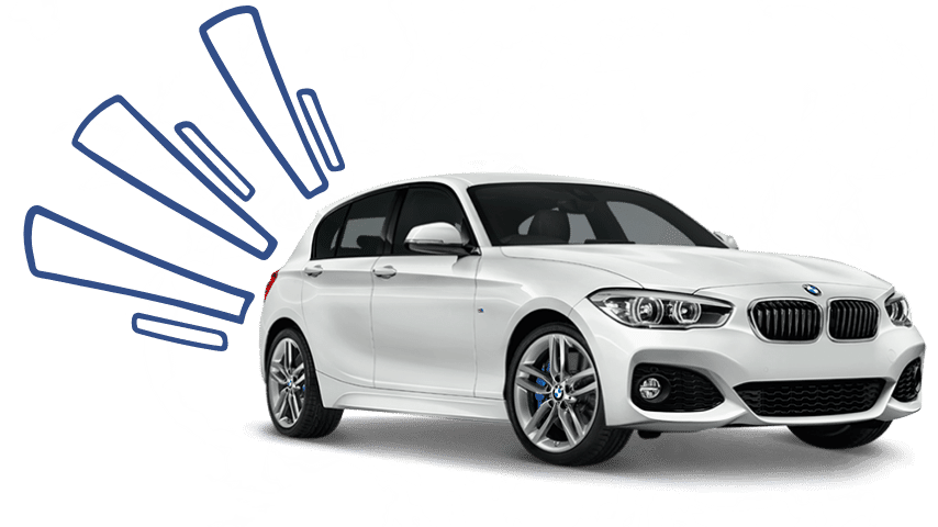 Autopfand Wien mit sofortiger Auszahlung – weißer BMW symbolisiert unkomplizierten Sofortkredit, Bewertung und Barauszahlung innerhalb weniger Stunden